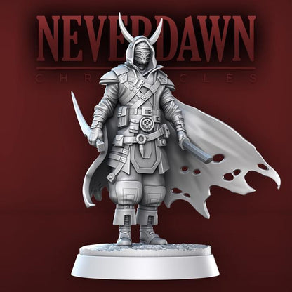 Simon, Human Rogue - Shadowstalkers Set - Neverdawn Chronicles - 32mm Scale - Unpainted Miniature for DnD, Pathfinder, Tabletop RPGs