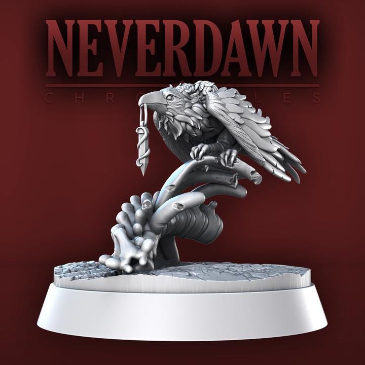 Shadow Crows, Shadowstalker Set, Neverdawn Chronicles - 32mm Scale - Unpainted Miniature for DnD, Pathfinder, Tabletop RPGs - STL Miniatures