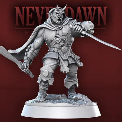 Logon Dusk, Orc Rogue - Shadowstalkers Set - Neverdawn Chronicles - 32mm Scale - Unpainted Miniature for DnD, Pathfinder, Tabletop RPGs