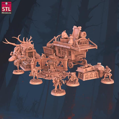 Grave Robber Set - Townsfolk NPCs - 32mm Scale - Unpainted Miniature for DnD, Pathfinder, Tabletop RPGs - STL Miniatures