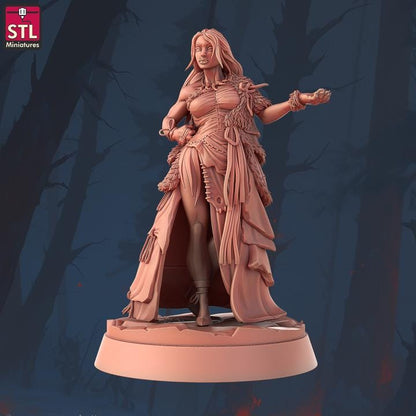 The Wolf Witch - Barbarian Camp Set - Unpainted Miniature