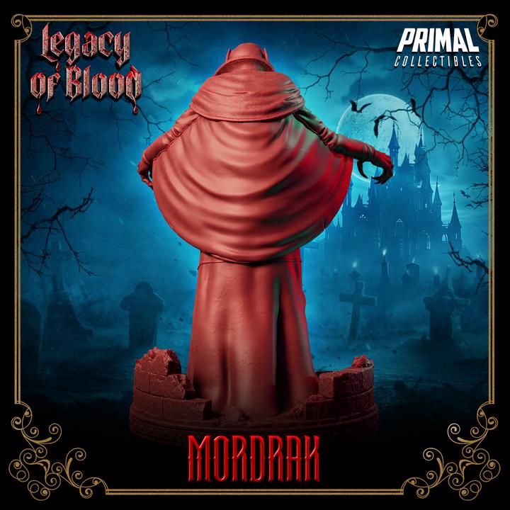 Creepy Vampire, Mordrak, Legacy of Blood - 28mm, 32mm, 75mm Scale - Unpainted Miniature for DnD, Pathfinder, Tabletop RPGs
