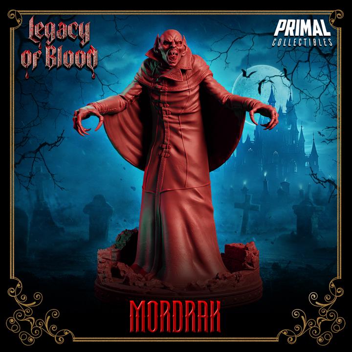 Creepy Vampire, Mordrak, Legacy of Blood - 28mm, 32mm, 75mm Scale - Unpainted Miniature for DnD, Pathfinder, Tabletop RPGs