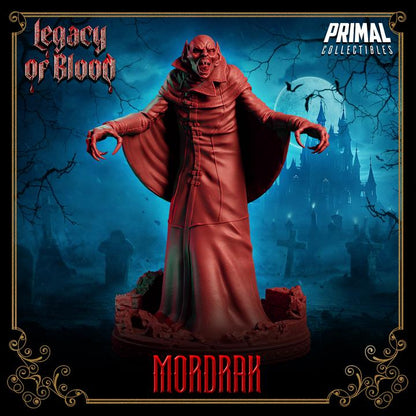 Creepy Vampire, Mordrak, Legacy of Blood - 28mm, 32mm, 75mm Scale - Unpainted Miniature for DnD, Pathfinder, Tabletop RPGs