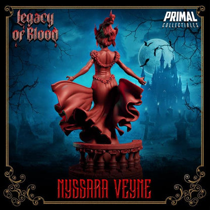 Vampire Duchess, Nyssara Veyne Legacy of Blood - 28mm, 32mm, 75mm Scale - Unpainted Miniature for DnD, Pathfinder, Tabletop RPGs