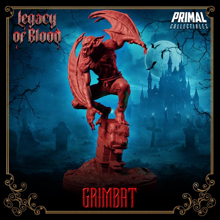 Werebat, Grimbat, Legacy of Blood - 28mm, 32mm, 75mm Scale - Unpainted Miniature for DnD, Pathfinder, Tabletop RPGs