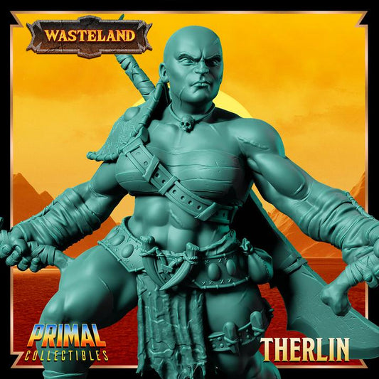 Female Dwarf Barbarian, Therlin - Wasteland Set - 28mm, 32mm, 75mm Scale - Unpainted Miniature for DnD, Pathfinder, Tabletop RPGs