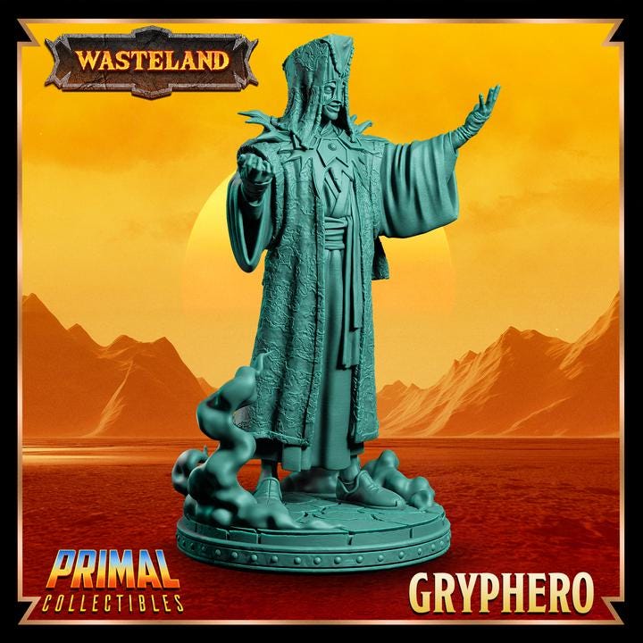 Templar, Gryphero - 28mm, 32mm, 75mm Scale - Unpainted Miniature for DnD, Pathfinder, Tabletop RPGs &d Dioramas - Primal Collectibles