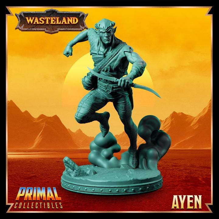 Elf Rogue, Ayen - 28mm, 32mm, 75mm Scale - Unpainted Miniature for DnD, Pathfinder, Tabletop RPGs &d Dioramas - Primal Collectibles