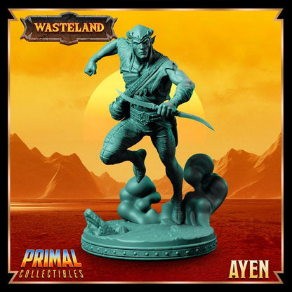 Elf Rogue, Ayen - 28mm, 32mm, 75mm Scale - Unpainted Miniature for DnD, Pathfinder, Tabletop RPGs &d Dioramas - Primal Collectibles