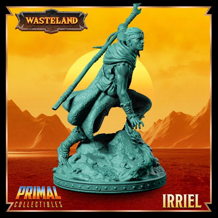 Human Monk, Irriel - 28mm, 32mm, 75mm Scale - Unpainted Miniature for DnD, Pathfinder, Tabletop RPGs &d Dioramas - Primal Collectibles