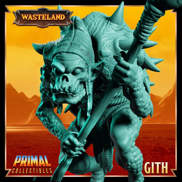 Gith - Wasteland Set - 28mm, 32mm, 75mm Scale - Unpainted Miniature for DnD, Pathfinder, Tabletop RPGs