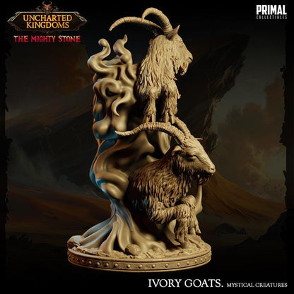 Mystical Animals - Ivory Goats - Uncharted Kingdoms - Unpainted Miniature