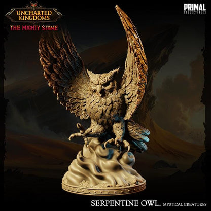 Serpentine Owl, Mystical Animals - Uncharted Kingdoms - Unpainted Miniature