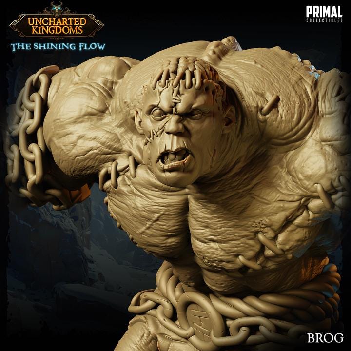 Flesh Golem, Brog - Uncharted Kingdoms - 28mm, 32mm Scale - Unpainted Miniature for DnD, Pathfinder, Tabletop RPGs &d Dioramas