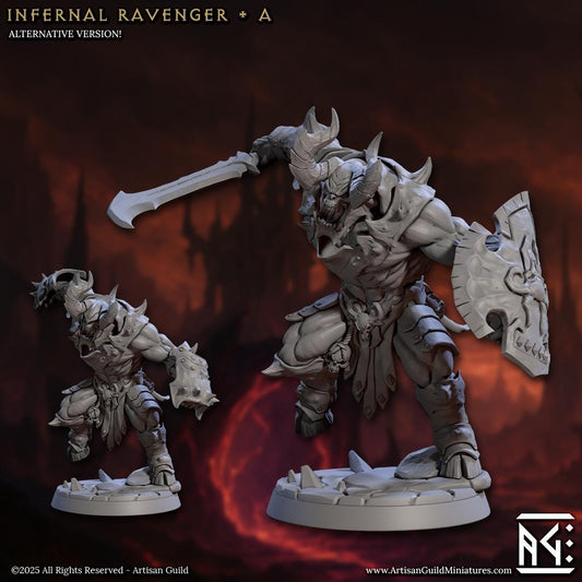 Infernal Ravager, Devil Minion, Pose A, Infernal Legion, 32mm Scale - Unpainted Miniature for DnD, Pathfinder, Tabletop RPGs - Artisan Guild