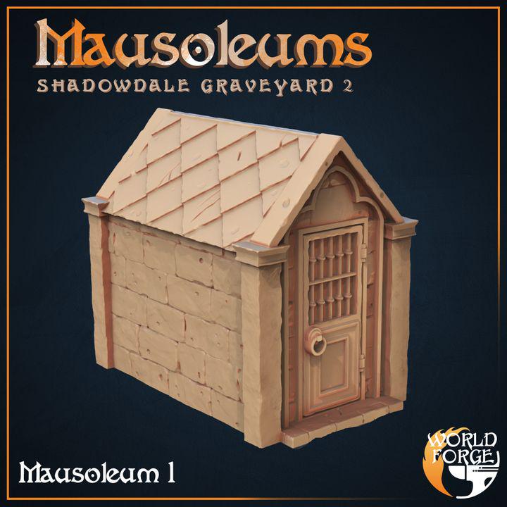 Mausoleums - Graveyard Collection - 32mm Scale - Unpainted Miniature for DnD, Pathfinder, Tabletop RPGs, Dioramas - World Forge Miniatures