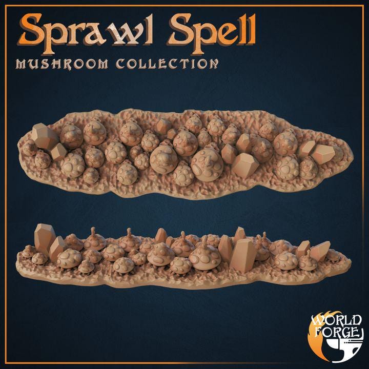 Mushroom Spells - Mushroom Collection - 32mm Scale - Unpainted Miniature for DnD, Pathfinder, Tabletop RPGs, and Dioramas - World Forge