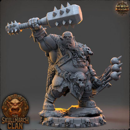 Grunmar Oathbreaker - The Skullmarch Clan - 32mm Scale - Unpainted Miniature for DnD, Pathfinder, Tabletop RPGs - Daybreak Miniatures