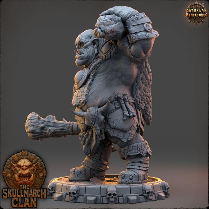 Krathor Bannerless - The Skullmarch Clan - 32mm Scale - Unpainted Miniature for DnD, Pathfinder, Tabletop RPGs - Daybreak Miniatures