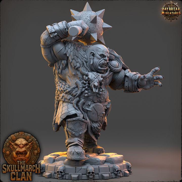 Marnok Cursebearer - The Skullmarch Clan - 32mm Scale - Unpainted Miniature for DnD, Pathfinder, Tabletop RPGs - Daybreak Miniatures