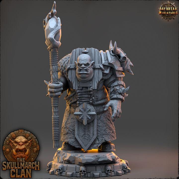 Molgar Ashvoice - The Skullmarch Clan - 32mm Scale - Unpainted Miniature for DnD, Pathfinder, Tabletop RPGs - Daybreak Miniatures