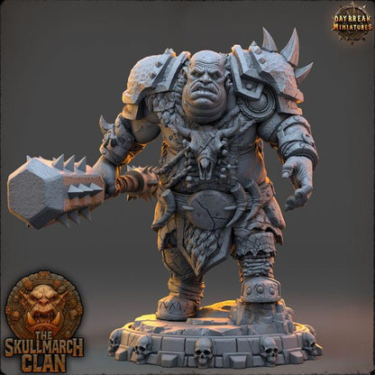 Rundok Skysmasher - The Skullmarch Clan - 32mm Scale - Unpainted Miniature for DnD, Pathfinder, Tabletop RPGs - Daybreak Miniatures