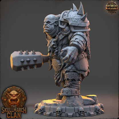 Rundok Skysmasher - The Skullmarch Clan - 32mm Scale - Unpainted Miniature for DnD, Pathfinder, Tabletop RPGs - Daybreak Miniatures