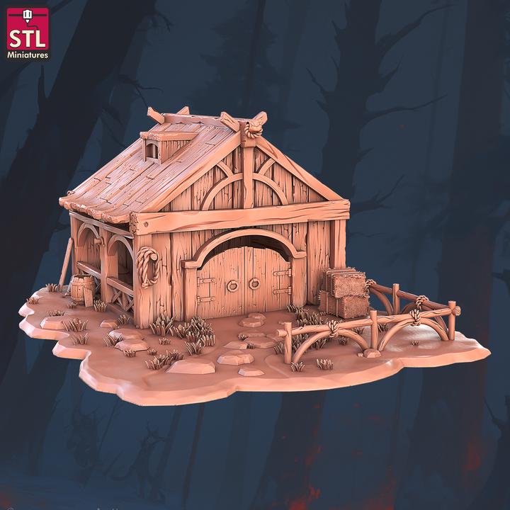 Halfling Farm Set - Townsfolk NPCs - 32mm Scale - Unpainted Miniature for DnD, Pathfinder, Tabletop RPGs - STL Miniatures