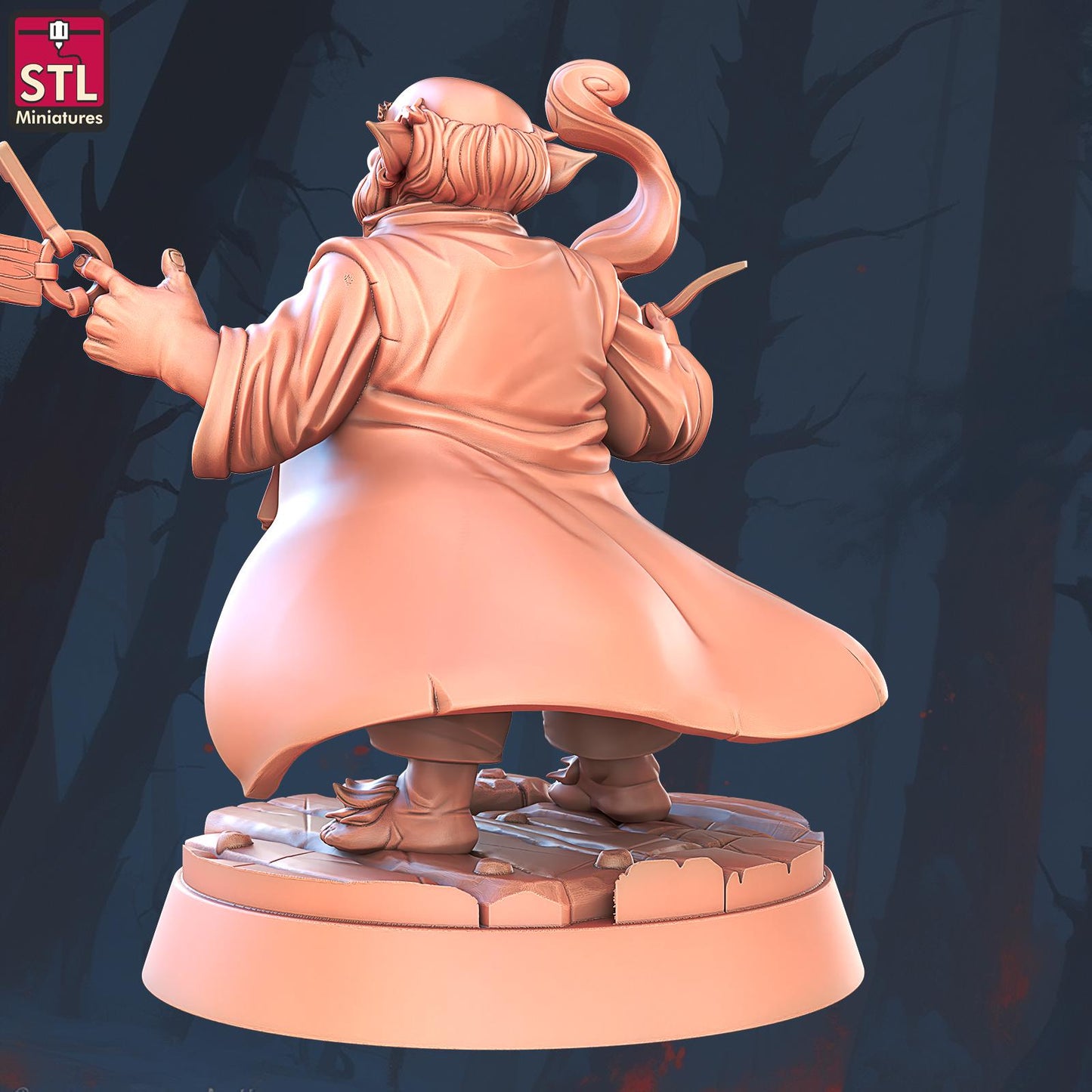 Hostel Owner - Halfling Hostel Set - Townsfolk NPCs - 32mm Scale - Unpainted Miniature for DnD, Pathfinder, Tabletop RPGs - STL Miniatures