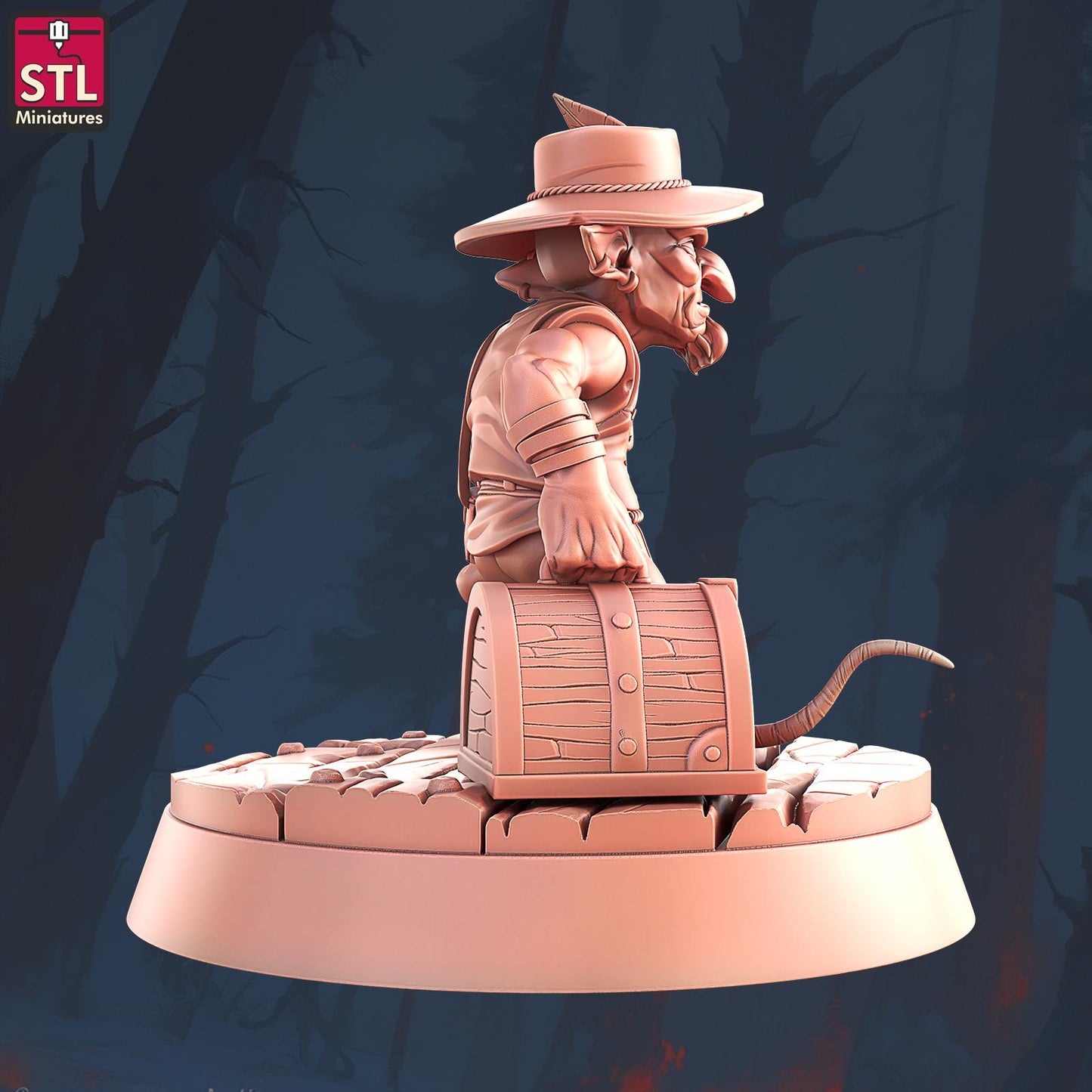 Hostel Guest, Pose A, Halfling Hostel Set - Townsfolk - 32mm Scale - Unpainted Miniature for DnD, Pathfinder, Tabletop RPGs - STL Miniatures