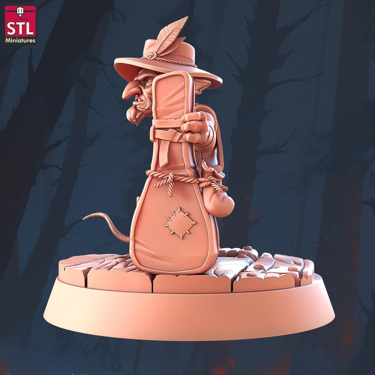 Hostel Guest, Pose A, Halfling Hostel Set - Townsfolk - 32mm Scale - Unpainted Miniature for DnD, Pathfinder, Tabletop RPGs - STL Miniatures