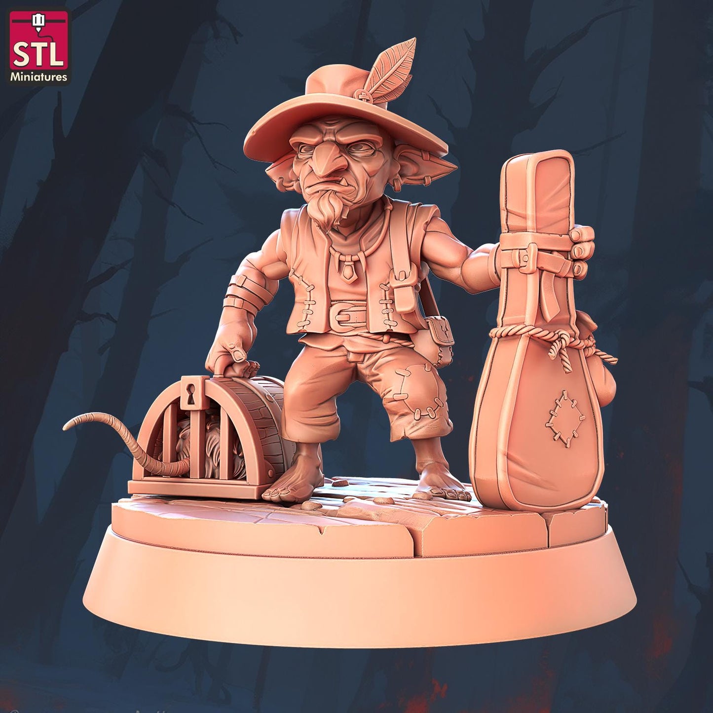 Hostel Guest, Pose A, Halfling Hostel Set - Townsfolk - 32mm Scale - Unpainted Miniature for DnD, Pathfinder, Tabletop RPGs - STL Miniatures