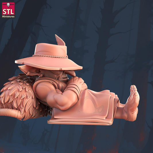 Sleeping, Hostel Guest, Pose A, Halfling Hostel Set - 32mm Scale - Unpainted Miniature for DnD, Pathfinder, Tabletop RPGs - STL Miniatures