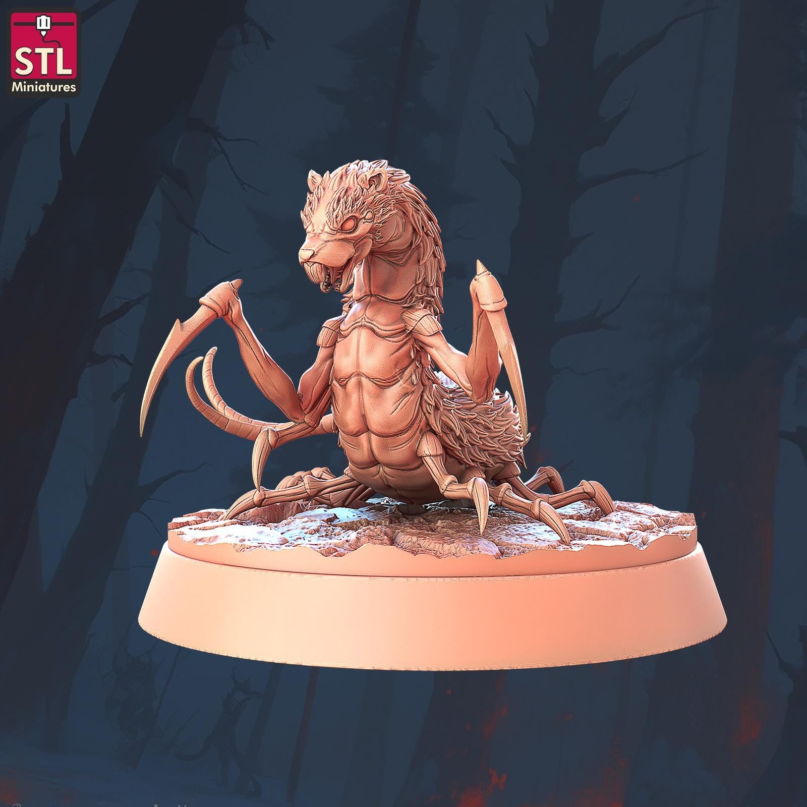 Amplipedes, Bug Monsters - 32mm Scale - Unpainted Miniature for DnD, Pathfinder, Tabletop RPGs - STL Miniatures