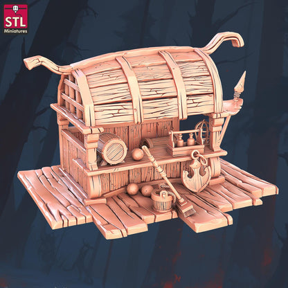 Pirate Harbor Set - Townsfolk NPCs - 32mm Scale - Unpainted Miniature for DnD, Pathfinder, Tabletop RPGs - STL Miniatures