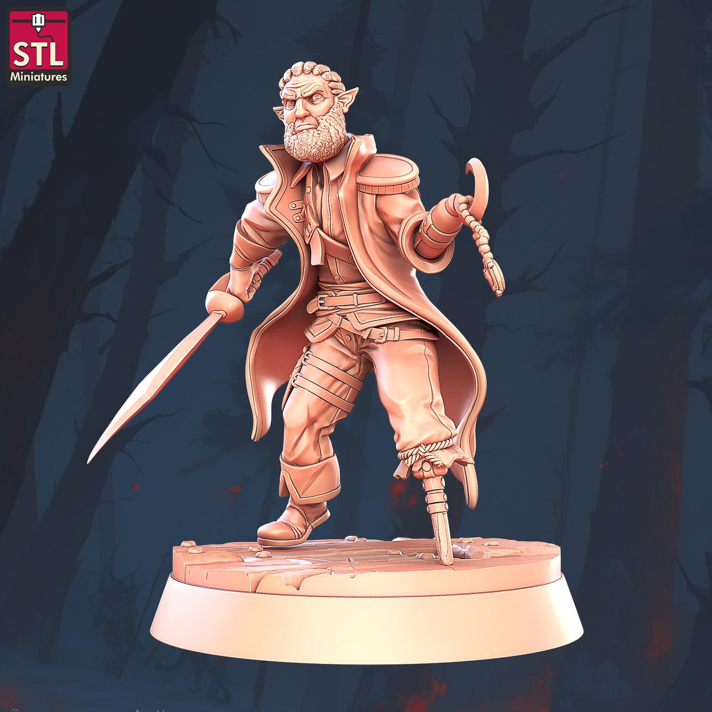 Pirate Harbor Set - Townsfolk NPCs - 32mm Scale - Unpainted Miniature for DnD, Pathfinder, Tabletop RPGs - STL Miniatures