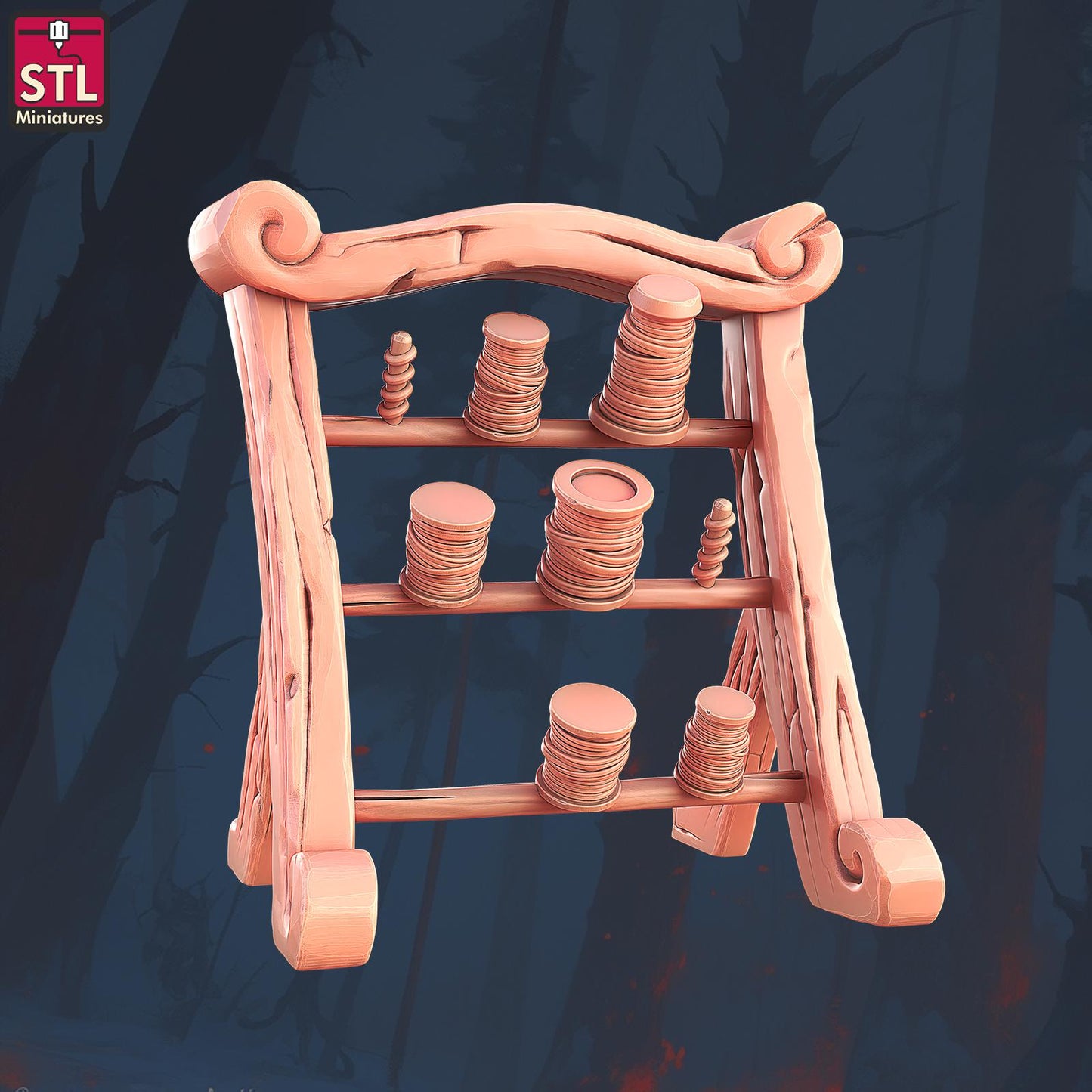 Textile Stall Set, Clothing Merchant - Townsfolk NPCs - 32mm Scale - Unpainted Miniature for DnD, Pathfinder, Tabletop RPGs - STL Miniatures