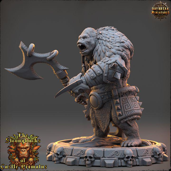 Zorak Soulgar, Strongbacks of Castle Primatus - 32mm Scale - Unpainted Miniature for DnD, Pathfinder, Tabletop RPGs - Daybreak Miniatures