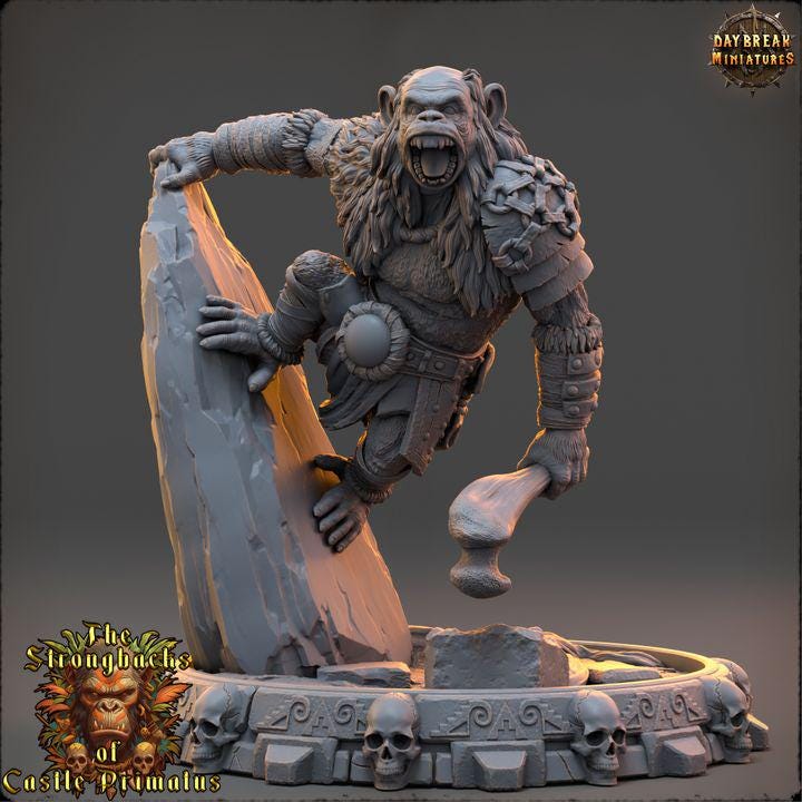 Tharn Duskaal, Strongbacks of Castle Primatus - 32mm Scale - Unpainted Miniature for DnD, Pathfinder, Tabletop RPGs - Daybreak Miniatures