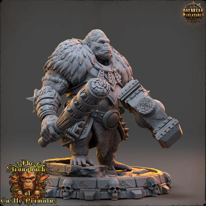 Grak Bloodren, Strongbacks of Castle Primatus - 32mm Scale - Unpainted Miniature for DnD, Pathfinder, Tabletop RPGs - Daybreak Miniatures