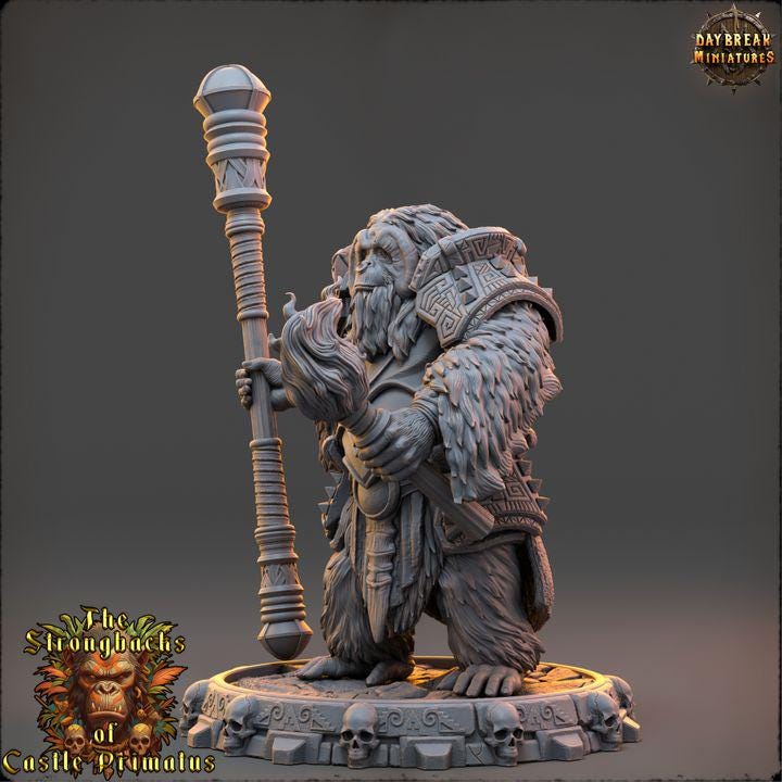 Hral Fyrnax, Strongbacks of Castle Primatus - 32mm Scale - Unpainted Miniature for DnD, Pathfinder, Tabletop RPGs - Daybreak Miniatures