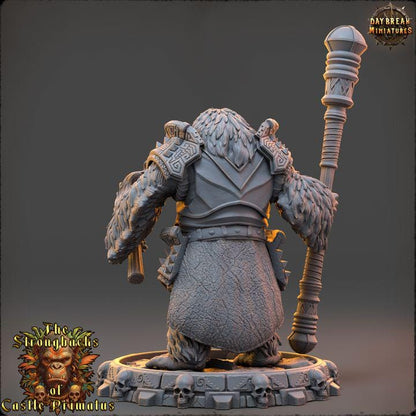 Hral Fyrnax, Strongbacks of Castle Primatus - 32mm Scale - Unpainted Miniature for DnD, Pathfinder, Tabletop RPGs - Daybreak Miniatures