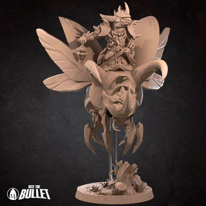 Kobold Beetle Rider - 32mm, 35mm Scale - Unpainted Miniature for DnD, Pathfinder, Tabletop RPGs - Bite the Bullet