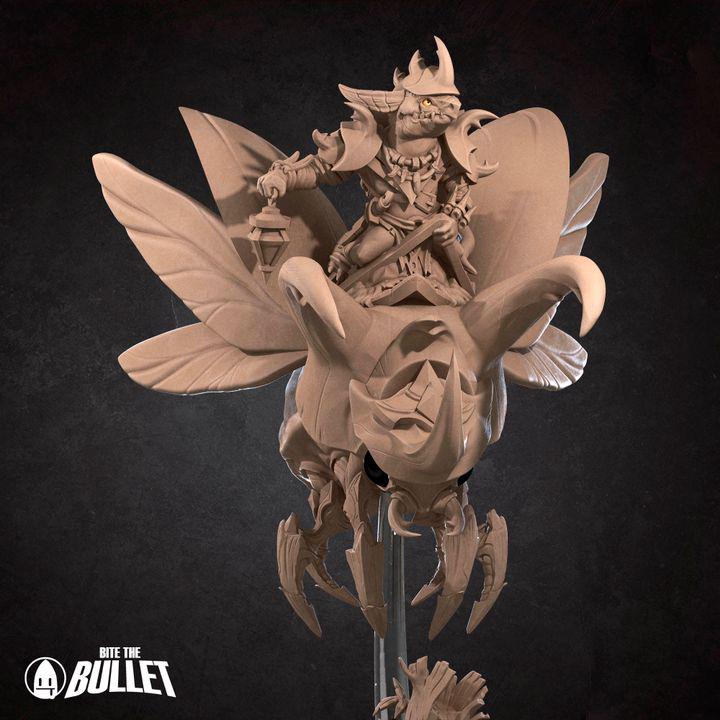 Kobold Beetle Rider - 32mm, 35mm Scale - Unpainted Miniature for DnD, Pathfinder, Tabletop RPGs - Bite the Bullet