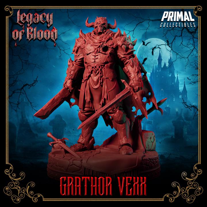 Spirit, Grathor Vexx, Legacy of Blood - 28mm, 32mm, 75mm Scale - Unpainted Miniature for DnD, Pathfinder, Tabletop RPGs