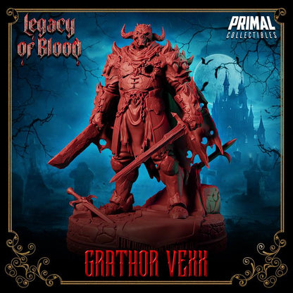 Spirit, Grathor Vexx, Legacy of Blood - 28mm, 32mm, 75mm Scale - Unpainted Miniature for DnD, Pathfinder, Tabletop RPGs