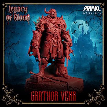 Spirit, Grathor Vexx, Legacy of Blood - 28mm, 32mm, 75mm Scale - Unpainted Miniature for DnD, Pathfinder, Tabletop RPGs