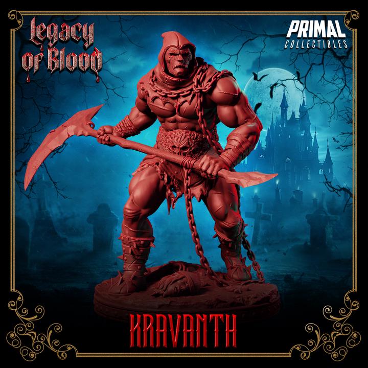 Assassin, Kravanth, Legacy of Blood - 28mm, 32mm, 75mm Scale - Unpainted Miniature for DnD, Pathfinder, Tabletop RPGs - Primal Collectibles