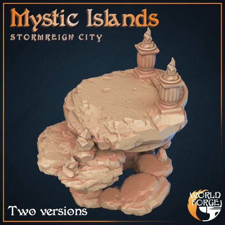 Mystic Islands - Stormreign City - 32mm Scale - Unpainted Miniature for DnD, Pathfinder, Tabletop RPGs & Dioramas - World Forge